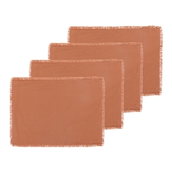 Ecology Fray Set of 4 Placemats Clay