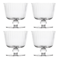 Ecology Classic Set of 4 Footed Bowls Fluted 10cm