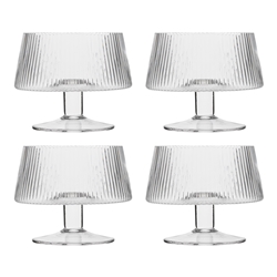 Ecology Classic Set of 4 Footed Bowls Ridged 10cm