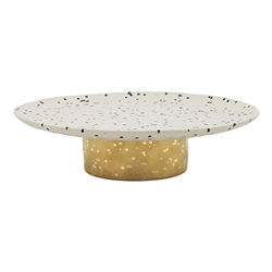 Ecology Speckle Footed Cake Stand 32cm Polka
 Gold Foot
