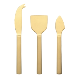 Ecology Forge Set of 3 Cheese Knives Matte Gold