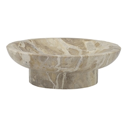 Ecology Artifact Capri Beige Marble Pedestal Bowl