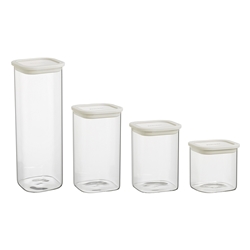 Ecology Store Set of 4 Square Canisters Milk