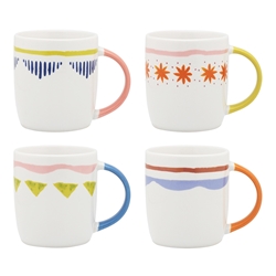 Porto Fiesta Set of 4 Mugs 300ml Assorted