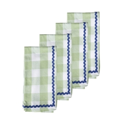Porto Gingham Set of 4 Napkins 45cm Sage