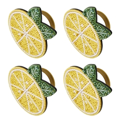 Porto Limone Set of 4 Beaded Napkin Rings