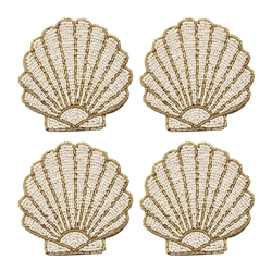 Porto Nautilus Set of 4 Beaded Coasters 10cm
