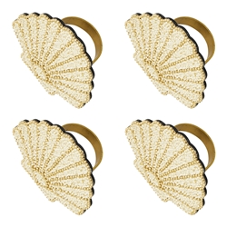 Porto Nautilus Set of 4 Beaded Napkin Rings