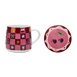 Porto 'Tis The Season Mug and Coaster Set 250ml Cherry