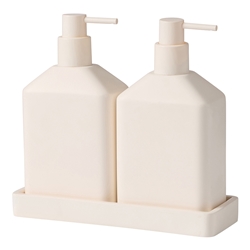 Porto Astoria Double Dispenser With Tray 500ml Stone