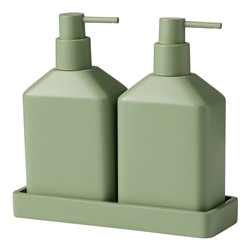 Porto Astoria Double Dispenser With Tray 500ml Sage