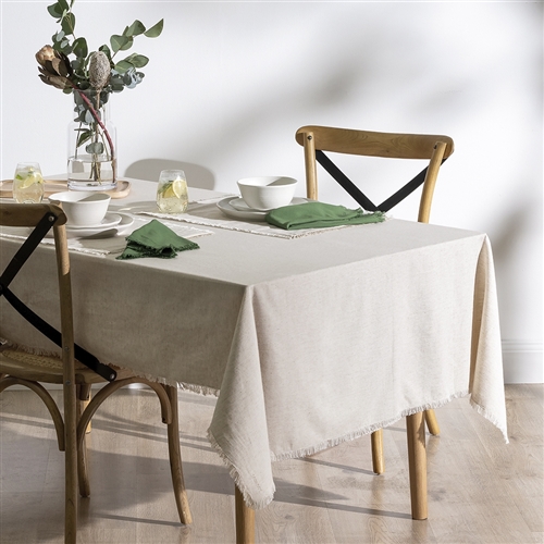 Ecology Fray Tablecloth Flax