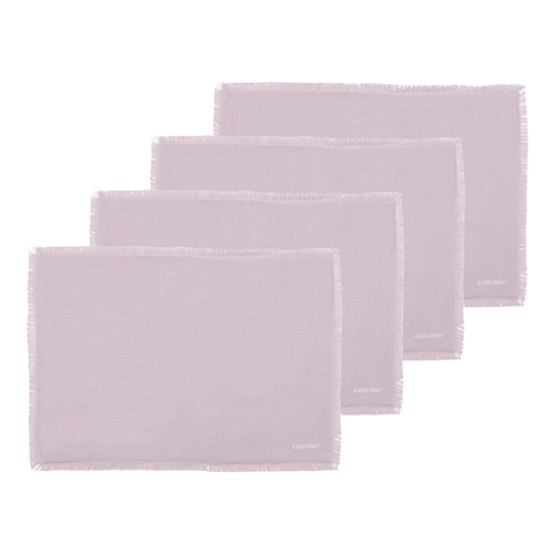 Ecology Fray Set of 4 Placemats Lilac