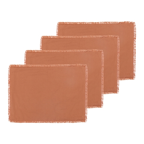Ecology Fray Set of 4 Placemats Clay