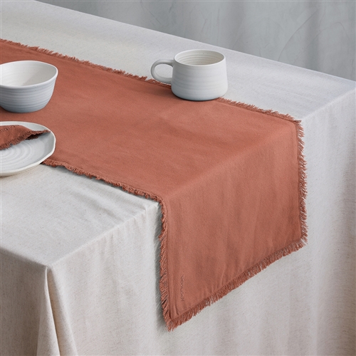 Ecology Fray Table Runner Clay