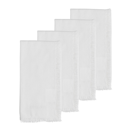 Ecology Fray Set of 4 Napkins White