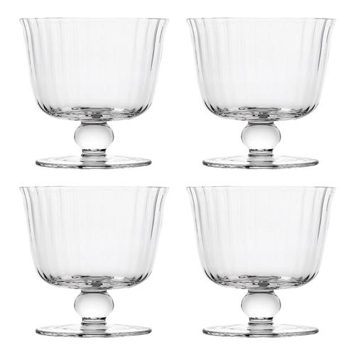 Ecology Classic Set of 4 Footed Bowls Fluted 10cm