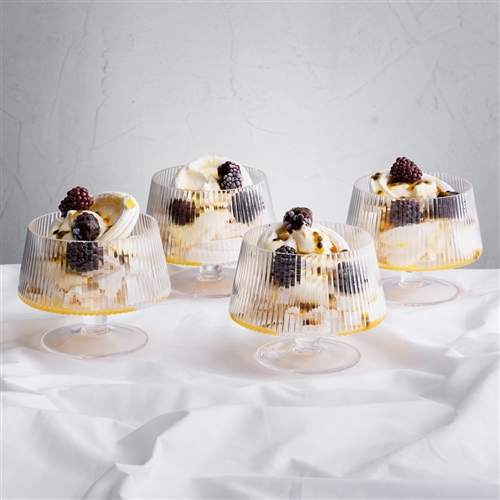 Ecology Classic Set of 4 Footed Bowls Ridged 10cm