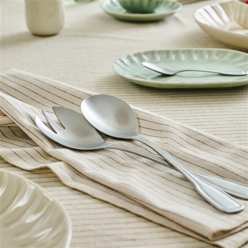 Ecology Anais Set of 2 Salad Servers Vintage Silver