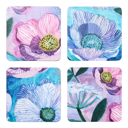 Ecology Rose Bloom Set of 4 Coasters 10cm