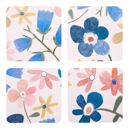 Ecology Fan Flower Set of 4 Coasters 10cm