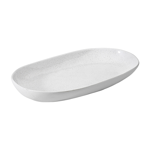 Speckle Large Shallow Bowl Milk