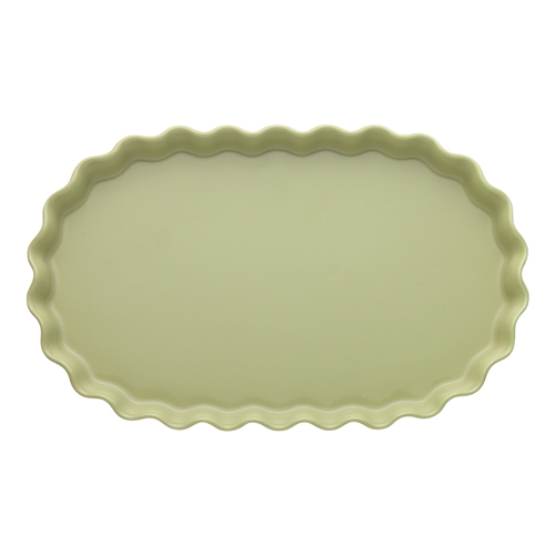 Ecology Ruffle Oval Serving Bowl Ginko 35cm