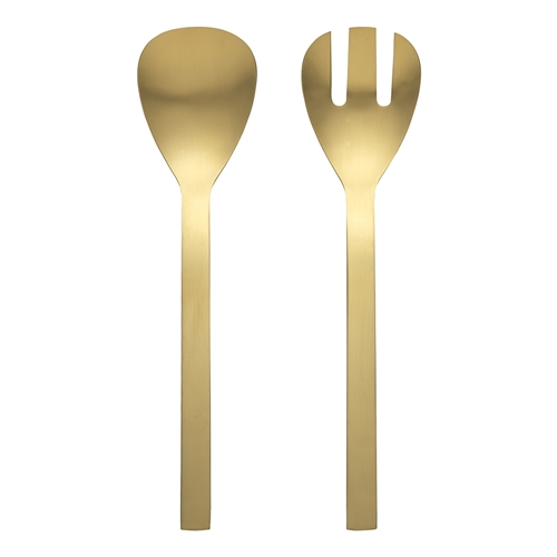 Ecology Forge Set of 2 Salad Servers Matte Gold