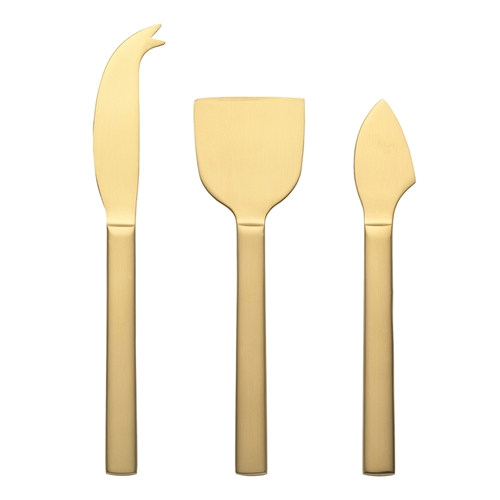 Ecology Forge Set of 3 Cheese Knives Matte Gold