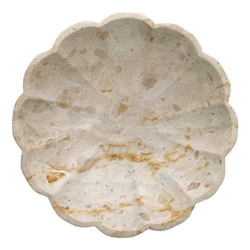 Ecology Artifact Capri Beige Marble Scallop Bowl