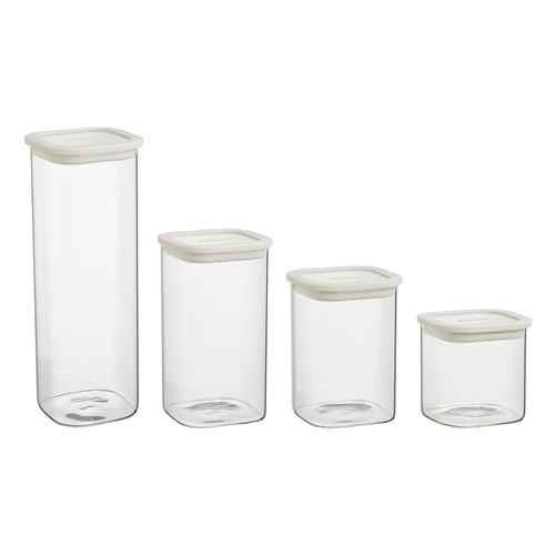 Ecology Store Set of 4 Square Canisters Milk