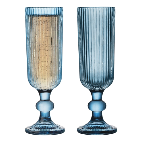 Porto Brittany Set of 4 Flutes 140ml Bleu