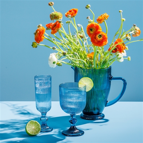 Porto Brittany Set of 4 Flutes 140ml Bleu