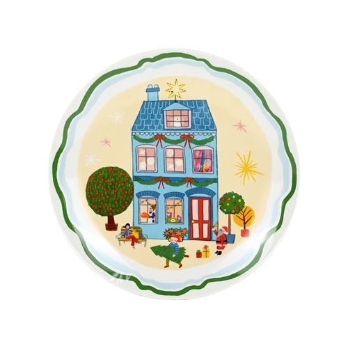 Porto Night Before Side Plate 20cm Tall House