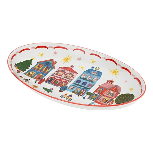 Porto Night Before Oval Platter 32cm Pink