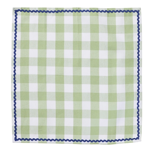 Porto Gingham Set of 4 Napkins 45cm Sage