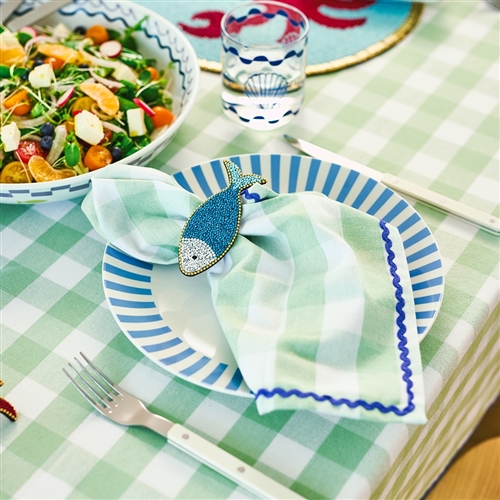 Porto Gingham Set of 4 Napkins 45cm Sage