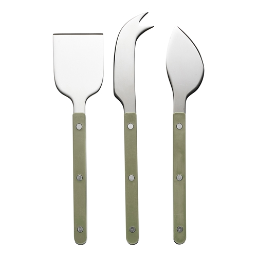 Porto Sona Set of 3 Cheese Knives Sage