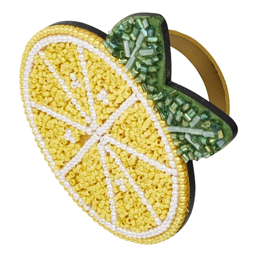 Porto Limone Set of 4 Beaded Napkin Rings