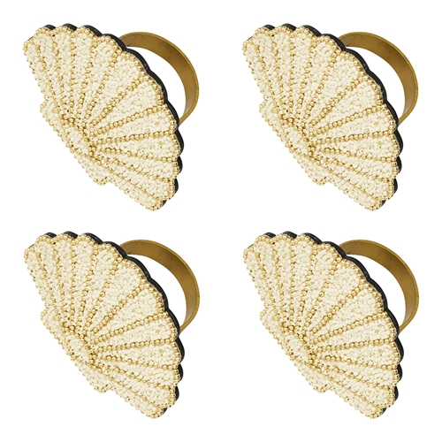 Porto Nautilus Set of 4 Beaded Napkin Rings