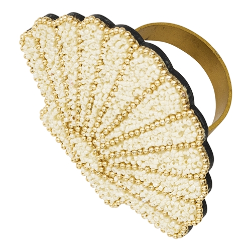 Porto Nautilus Set of 4 Beaded Napkin Rings