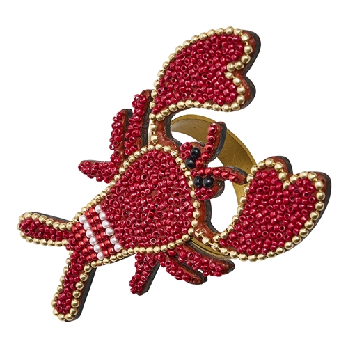 Porto Cove Set of 4 Beaded Napkin Rings Lobster