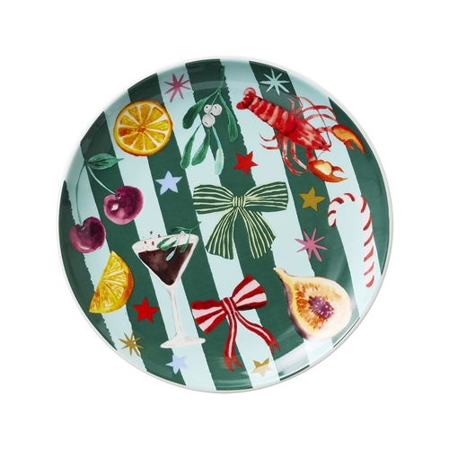 Porto 'Tis The Season Side Plate 20cm Festive Stripe