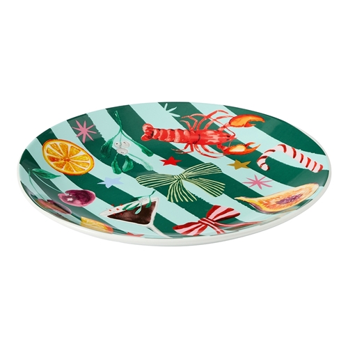 Porto 'Tis The Season Side Plate 20cm Festive Stripe