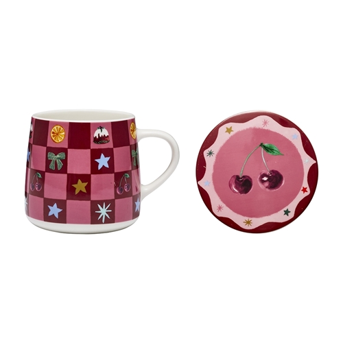 Porto 'Tis The Season Mug and Coaster Set 250ml Cherry