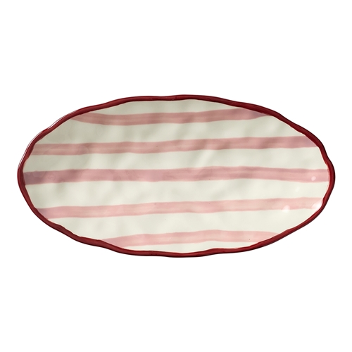Porto Sable Oval Platter 31cm Raspberry
