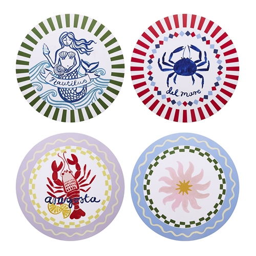 Porto Nautilus Set of 4 Round Placemats 34cm Del Mare