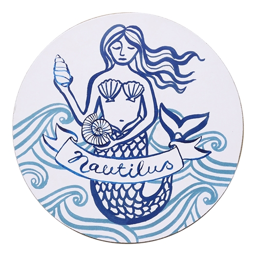 Porto Nautilus Set of 4 Round Coasters 10cm Del Mare