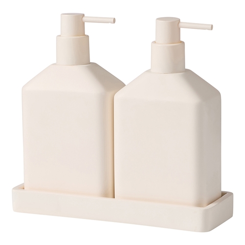 Porto Astoria Double Dispenser With Tray 500ml Stone