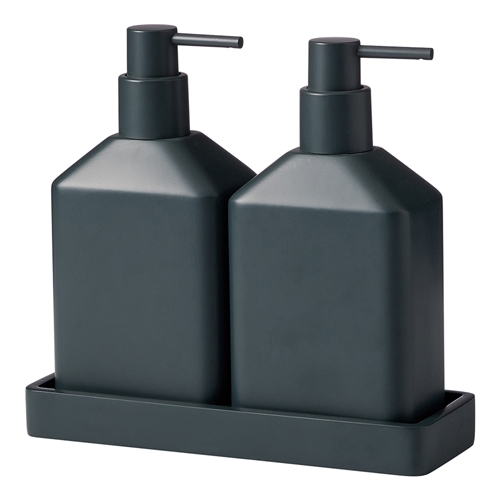 Porto Astoria Double Dispenser With Tray 500ml Coal
